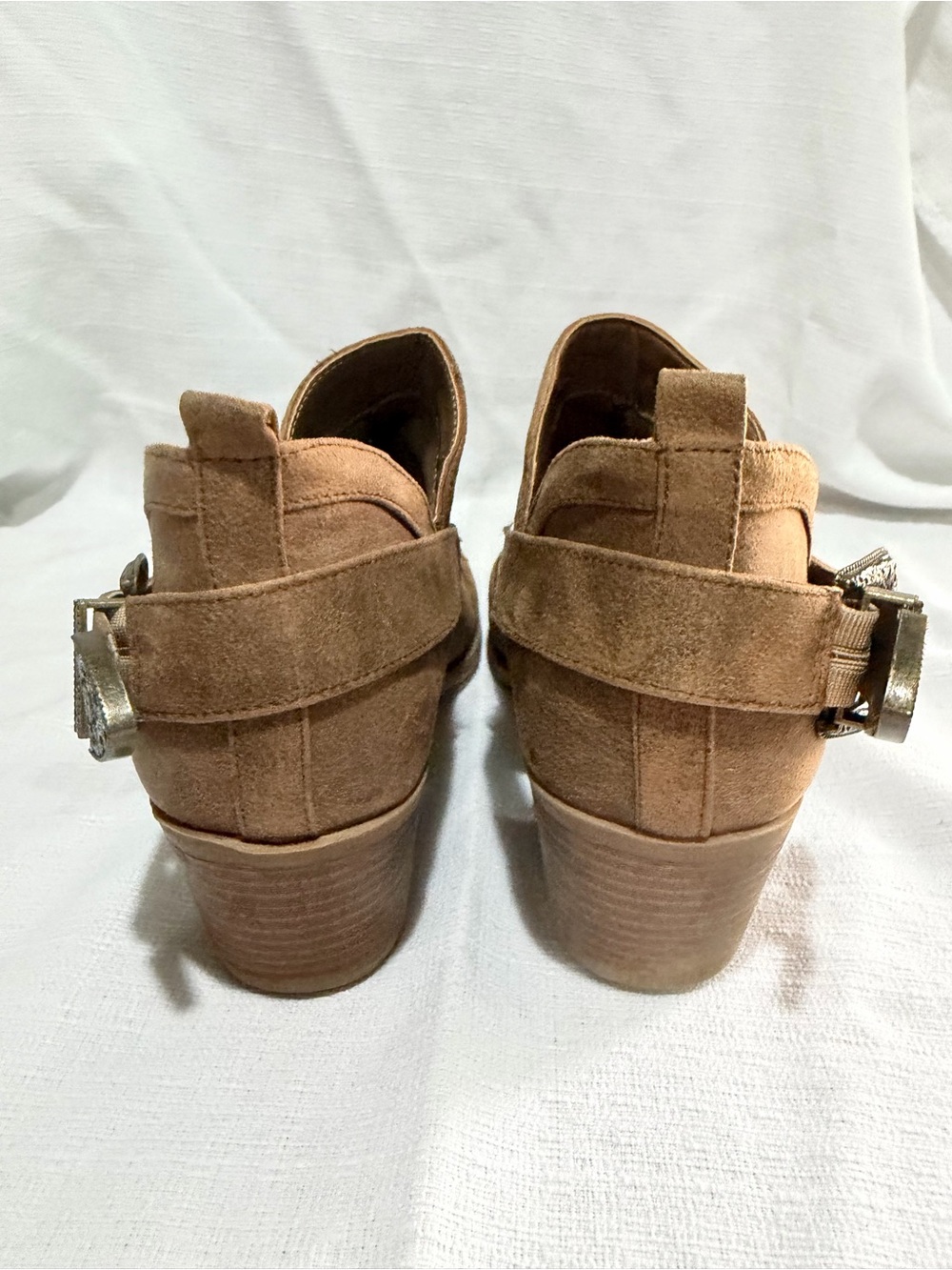Suede Slip-On Ankle Booties in Chestnut Brown - Picture 2 of 8